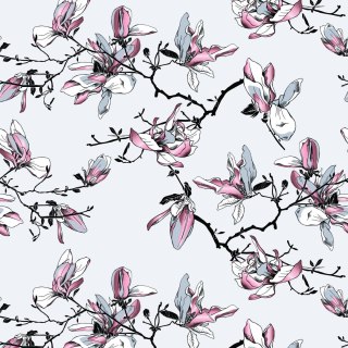 Tapeta Kwiaty Magnolii Akwarela