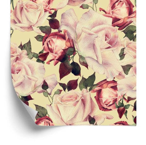 Tapeta Kwiaty Róże W Stylu Vintage Akwarela