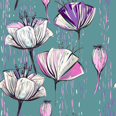 Tapeta Malowane Tulipany