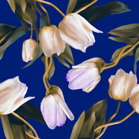Tapeta Malowane Wiosenne Tulipany