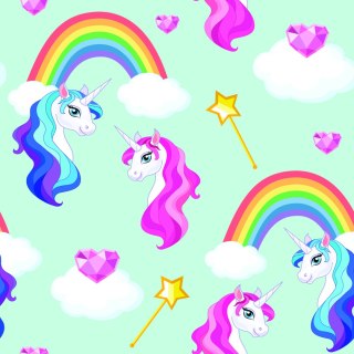 Tapeta Dla Dzieci - Magiczne Kolorowe Jednorożce