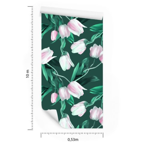 Tapeta Namalowany Bukiet Tulipanów