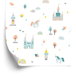 Tapeta Bajkowa Zamek Jednorożce, Do Pokoju Dziecka