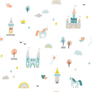 Tapeta Bajkowa Zamek Jednorożce, Do Pokoju Dziecka