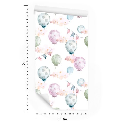 Tapeta Balony W Delikatnych Kolorach