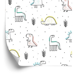 Tapeta Dinozaury Kropki Rośliny Do Pokoju Chłopca