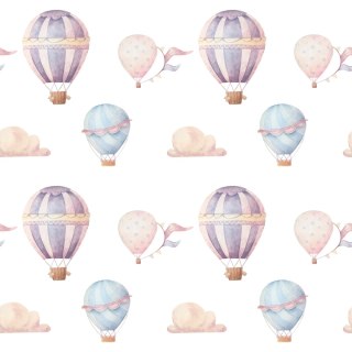 Tapeta Do Pokoju Dziecka, Pastelowe Balony, Chmury