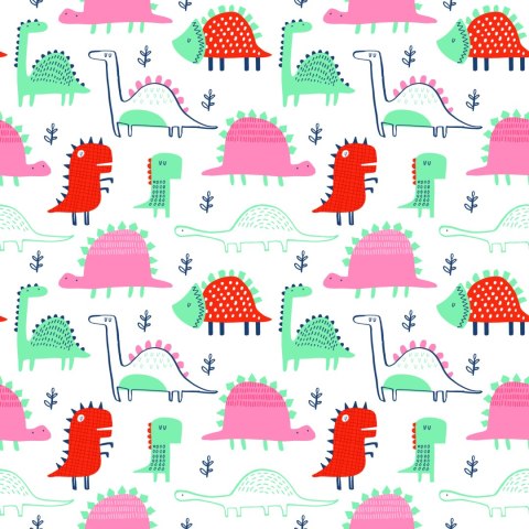 Tapeta Do Pokoju Dziecka Kolorowe Dinozaury Liście