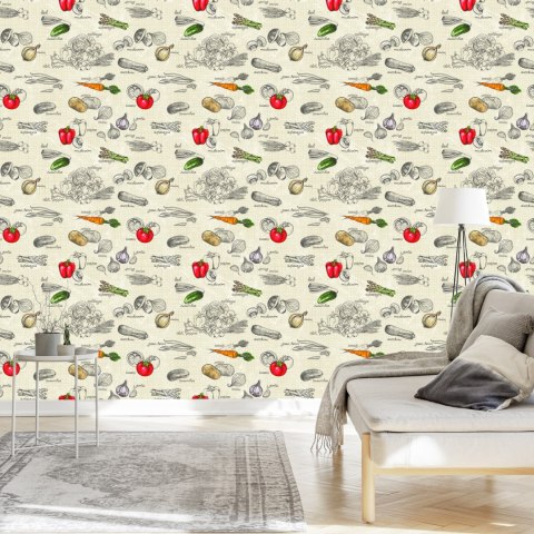 Tapeta Bukiet Warzywny Vintage