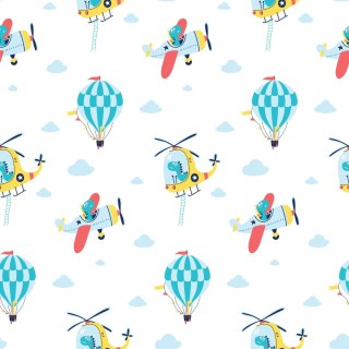 Tapeta Kolorowe Balony, Samoloty, Pokój Dziecięcy