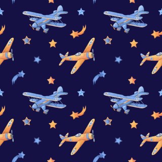 Tapeta Samoloty Retro Z Gwiazdkami