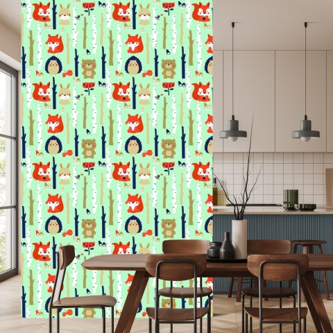 Tapeta Dla Dzieci - Zadowolone Leśne Zwierzątka