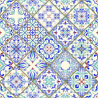 Tapeta Kolorowa Mozaika, Wzory, Do Jadalni