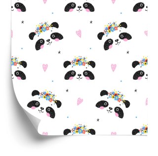 Tapeta Urocze Pandy Z Kwiatami