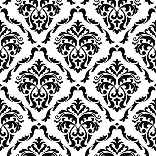 Tapeta Klasyczne Czarno-Białe Ornamenty