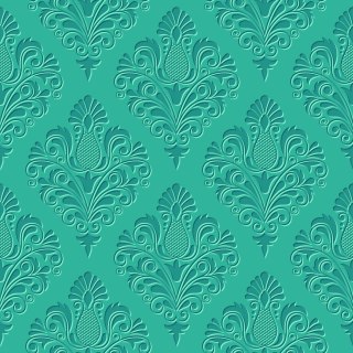 Tapeta Turkusowe Ornamenty - Efekt 3D