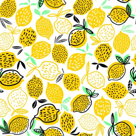 Tapeta Do Kuchni - Cytryny W Stylu Skandynawskim