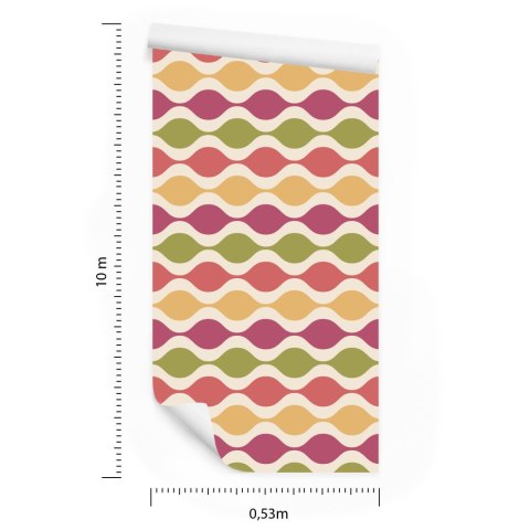 Tapeta Fale W Stylu Retro