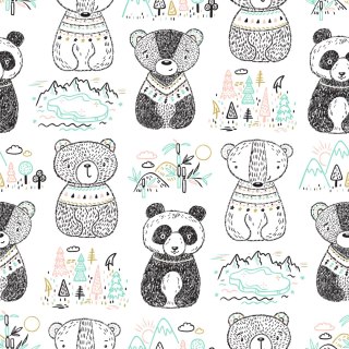 Tapeta Misie Panda Drzewa