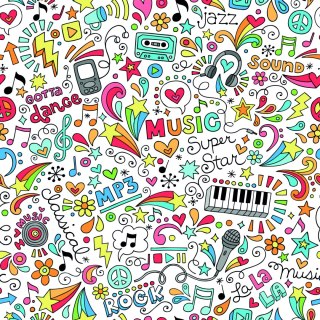Tapeta Dla Dzieci - Kolorowy Wzór Muzyka