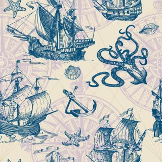 Tapeta Żaglowce Vintage
