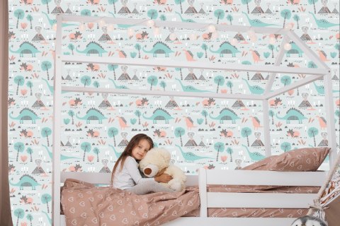 Tapeta Dla Dzieci Dinozaury Rośliny Drzewa Natura
