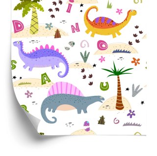 Tapeta Kolorowa Dinozaury Palmy, Do Pokoju Dziecka