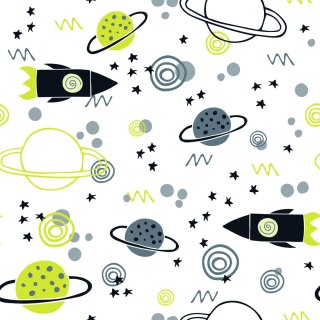 Tapeta Kosmos Rakiety Planety Do Pokoju Dziecka
