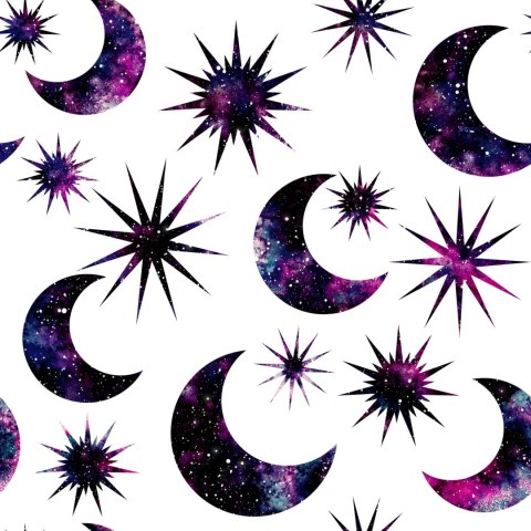Tapeta Słońce Księżyc W Stylu Galaxy