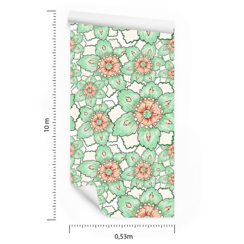 Tapeta Kolorowe Kwiaty W Stylu Vintage