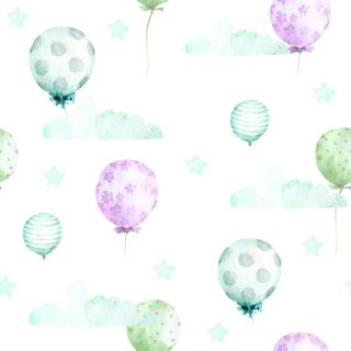 Tapeta Pastelowe Balony Na Tle Gwiazd