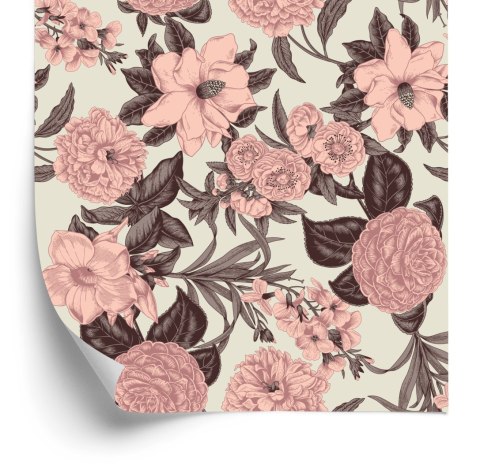 Tapeta Pastelowe Kwiaty W Stylu Vintage