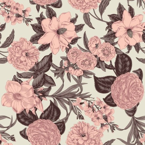 Tapeta Pastelowe Kwiaty W Stylu Vintage