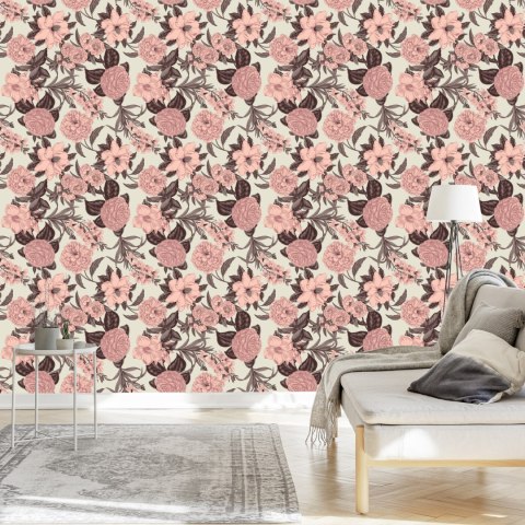 Tapeta Pastelowe Kwiaty W Stylu Vintage