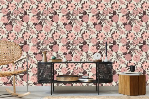 Tapeta Pastelowe Kwiaty W Stylu Vintage