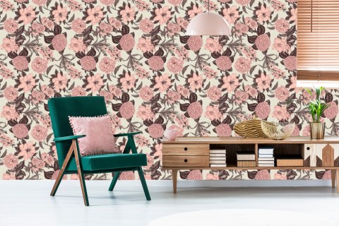 Tapeta Pastelowe Kwiaty W Stylu Vintage