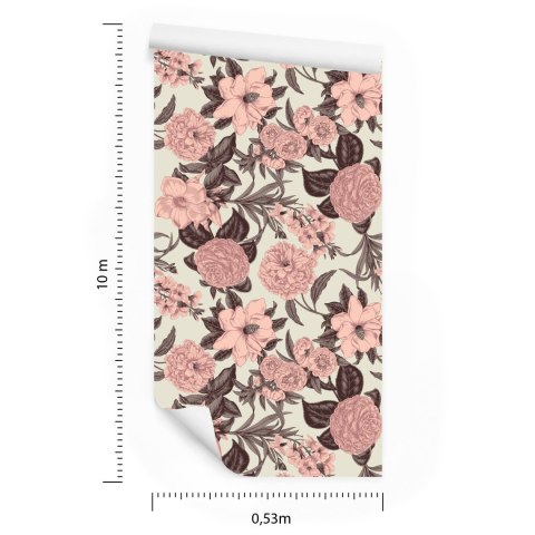 Tapeta Pastelowe Kwiaty W Stylu Vintage