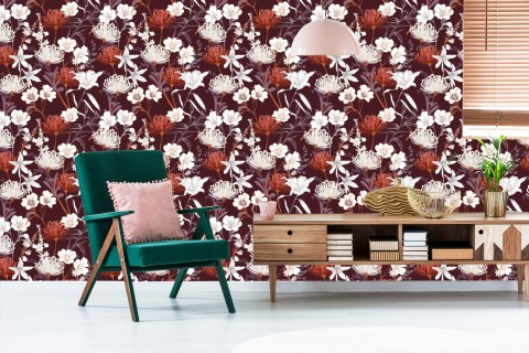 Tapeta Polne Kwiaty W Stylu Vintage