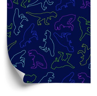 Tapeta W Kolorowe Dinozaury, Do Pokoju Dziecka