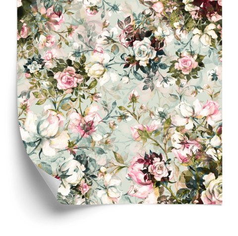 Tapeta Do Sypialni Róże Kwiaty Liście Natura 3D