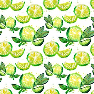 Tapeta Do Kuchni, Owoce, Limonki, Liście