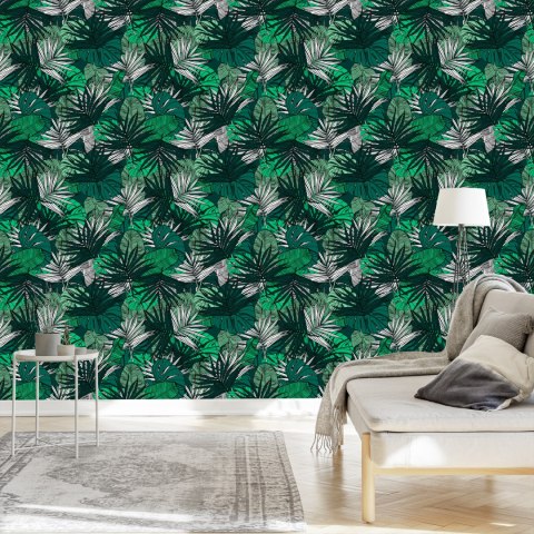 Tapeta Liście Monstera Bananowca Palmy