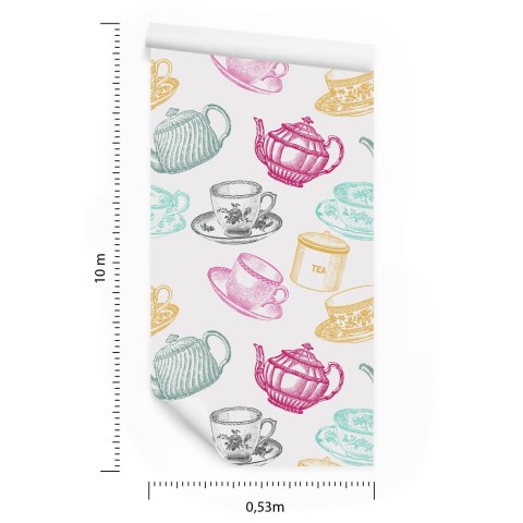 Tapeta Do Kuchni - Zestaw Do Herbaty Vintage