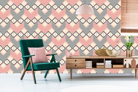 Tapeta Geometryczne Wzory W Stylu Retro