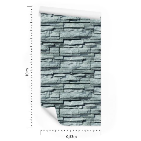 Tapeta Kamień Łupek W Odcieniach Szarości - Efekt 3D