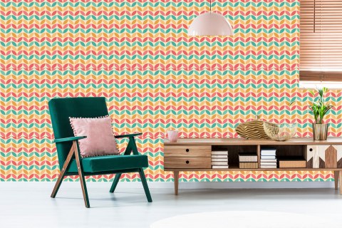 Tapeta Kolorowe Liście W Stylu Retro
