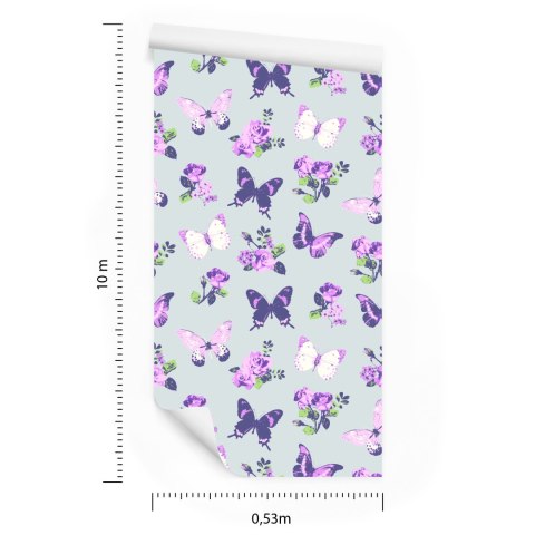 Tapeta W Motyle, Róże, Kwiaty, Natura, Do Salonu