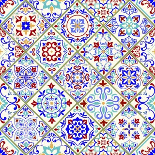 Tapeta Kafelki, Kolorowa Mozaika, Jadalnia