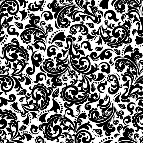 Tapeta Klasyczne Czarno-Białe Ornamenty