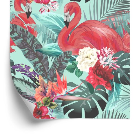 Tapeta Flamingi, Kwiaty, Natura, Do Salonu